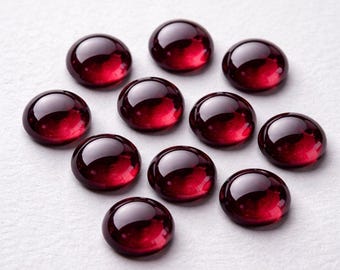 Beautiful Lab Grown Red Garnet Cabochon Round Shape High Hand Polish Calibrated Wholesale Gemstone 5 To 30 MM All Size Available For Jewelry