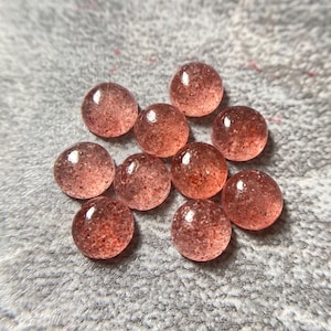 Cabochon fraise rouge naturel de qualité AAA + forme ronde des deux côtés, calibré en gros, polissage des deux côtés, taille des pierres précieuses - 6 à 30 mm toutes les tailles disponibles