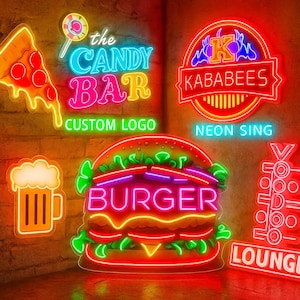 Custom Neon Logo Sign, Neon Sign, Business Logo Sign, Unique Hand Crafted Led Neon Sign, Custom Shop Sign, Neon UV Logo