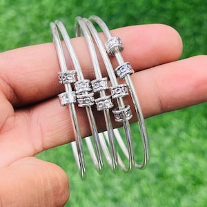 Handmade Sterling Silver Bangle Set: Bohemian West Indian Stacking Bracelets
