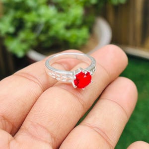 Sterling Silver Garnet Solitaire Ring: January Birthstone Jewelry