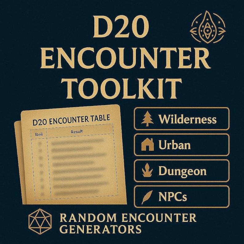 Printable DND Encounter Toolkit | AI Assisted D20 Random Encounter ...
