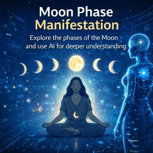 Lunar Cycle Journal, Moon Phase Tracker, AI Prompts (Digital Download)