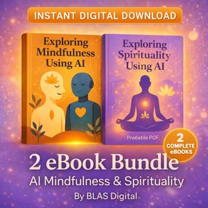 Calm an Overactive Mind, AI Guided Mindfulness , Printable Trackers, Printable PDF, Stress Relief , Daily Reflection Prompts