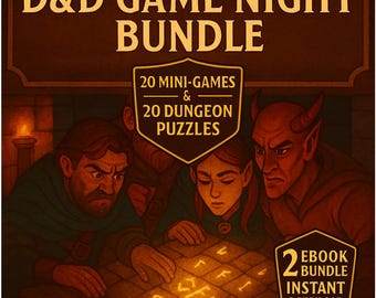 Paquete Noche de Juegos de DnD: 20 minijuegos y rompecabezas de mazmorras (Descarga en PDF)