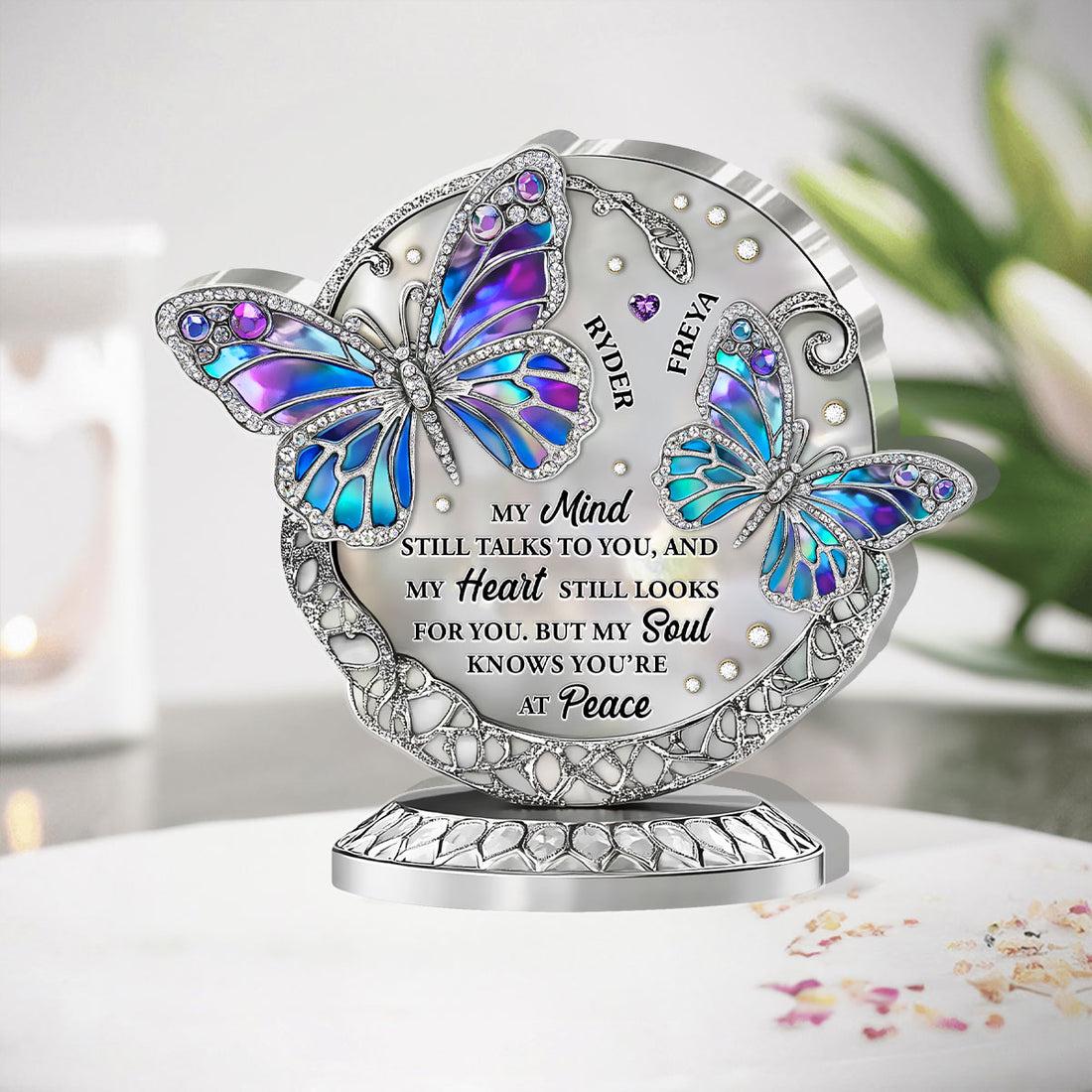 Personalized Memorial Photo Butterfly Acrylic Plaque - Up To 4 People
