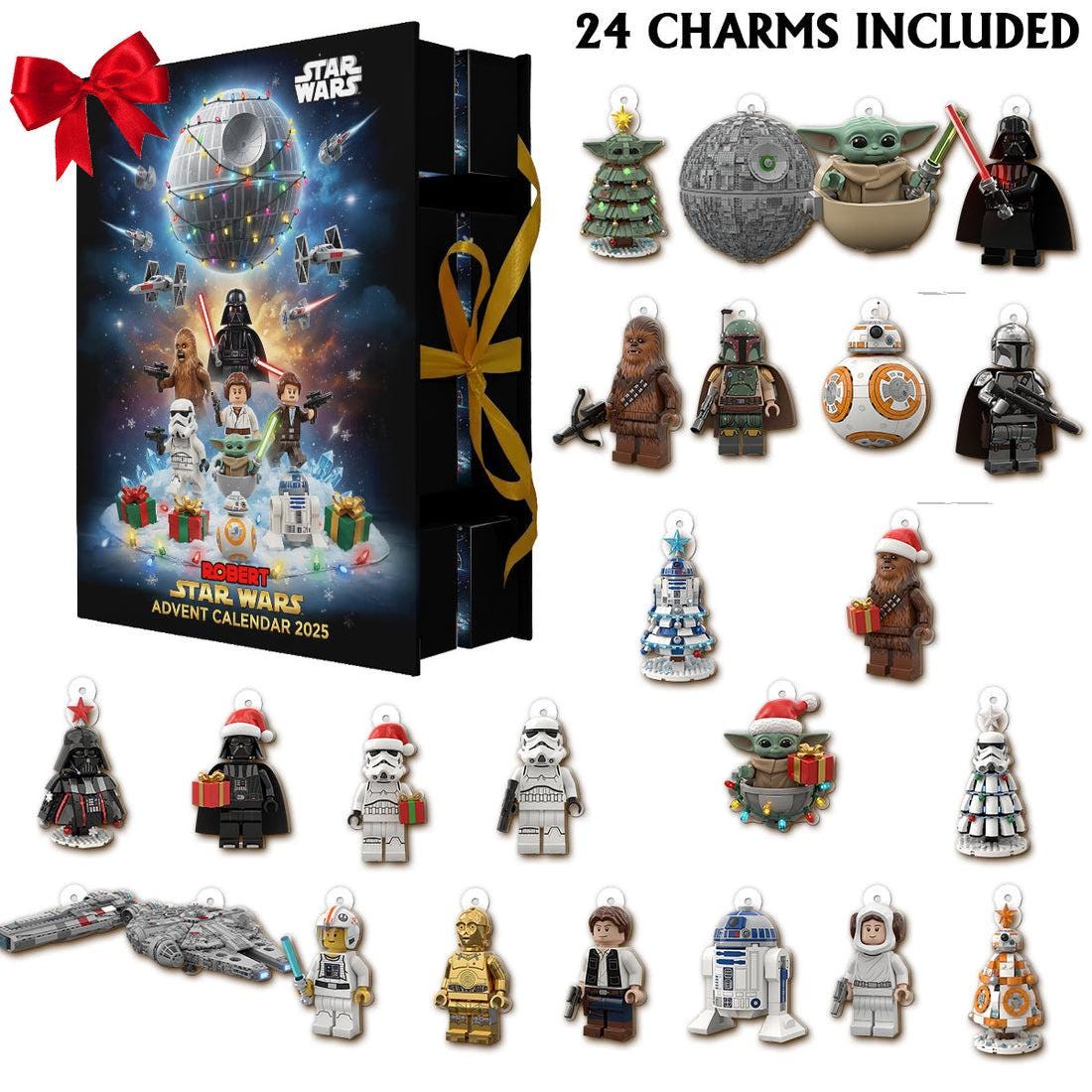 Discover Personalized Galaxy Heroes Advent Calendar 2025, Space-Themed Christmas Gift Box with 24 Charms