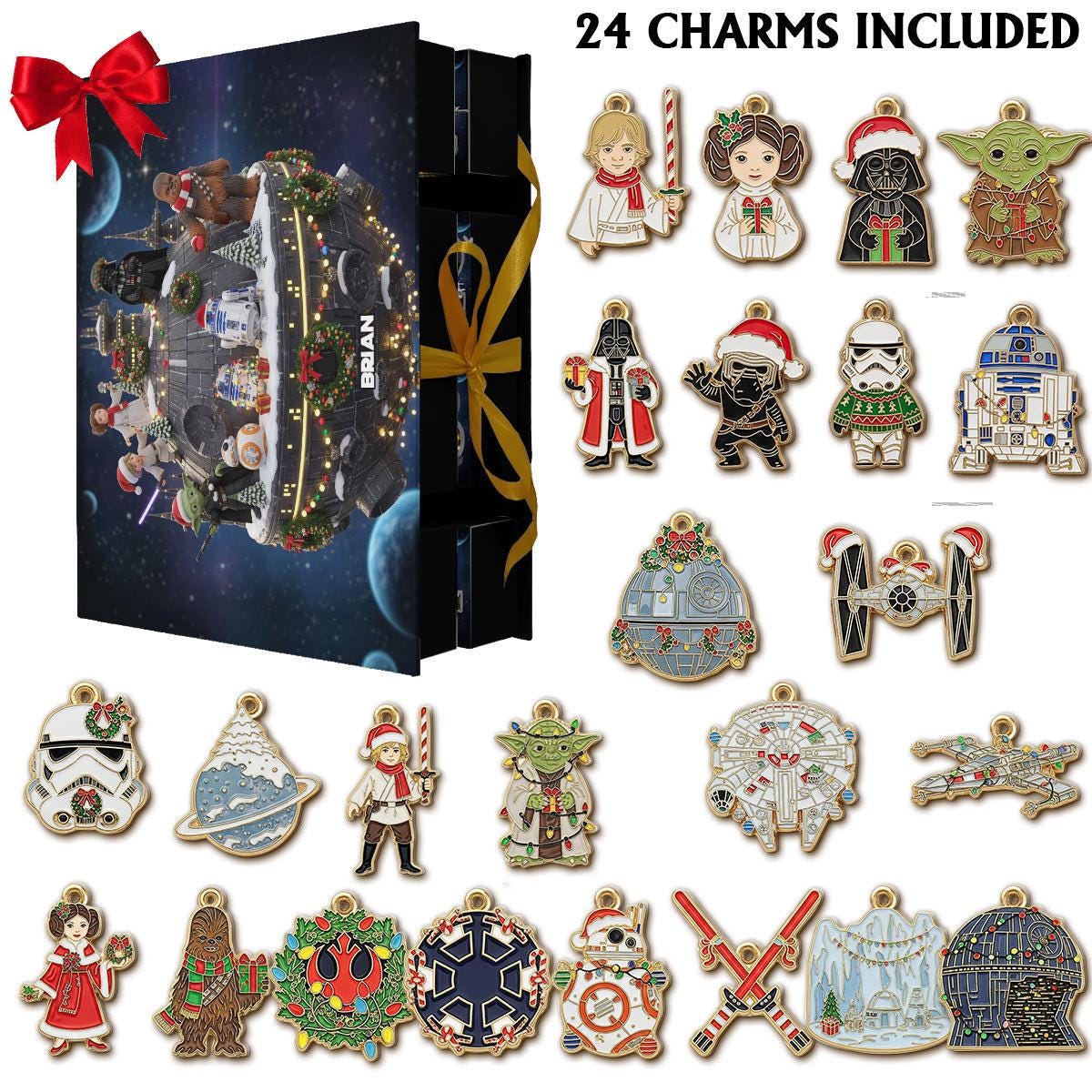 Discover Personalized Galaxy Heroes Advent Calendar 2025, Space-Themed Christmas Gift Box with 24 Charms