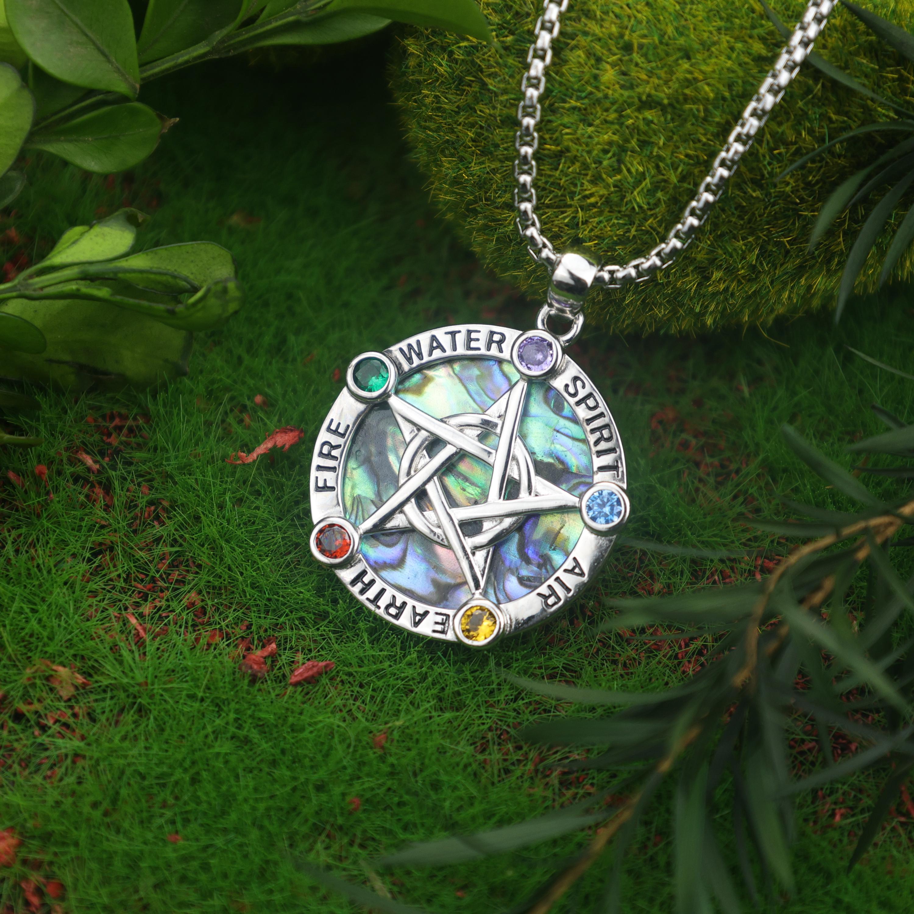 Witch Pentagram Necklace - Stainless Steel Pendant, 50cm Chain, Never Fade, For Women & Men - View #9