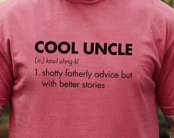 Cool oom T-shirt comfortkleuren grappig citaat oom shirt kledingstuk geverfd T-shirt cadeau voor oom met definitie
