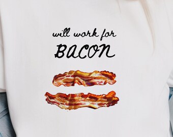 Camiseta divertida de tocino: camiseta con gráfico sarcástico de foodie
