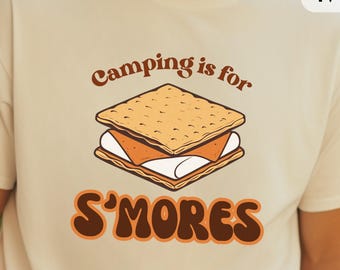S'mores camping retro shirt comfort kleuren kamp T-shirt grappig kamp T-shirt vintage herfst kamp top