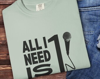 One Mic T-Shirt Hip Hop Music Lover Shirt Comfort Colors Graphic Tee Streetwear Apparel Unisex Urban Top