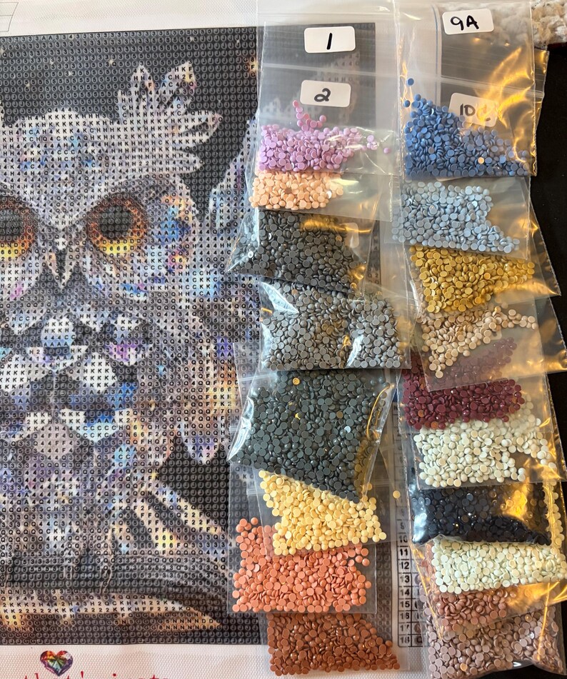 DIY Diamond Art Owl: Pre-Sorted 12x12" Full Round Drill. BACK in STOCK! Bild 2