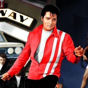 Elvis Presley Speedway Red Leather Jacket – 100% Real Leather | Retro Rock n Roll Biker Jacket | Vintage Celebrity Inspired Outfit
