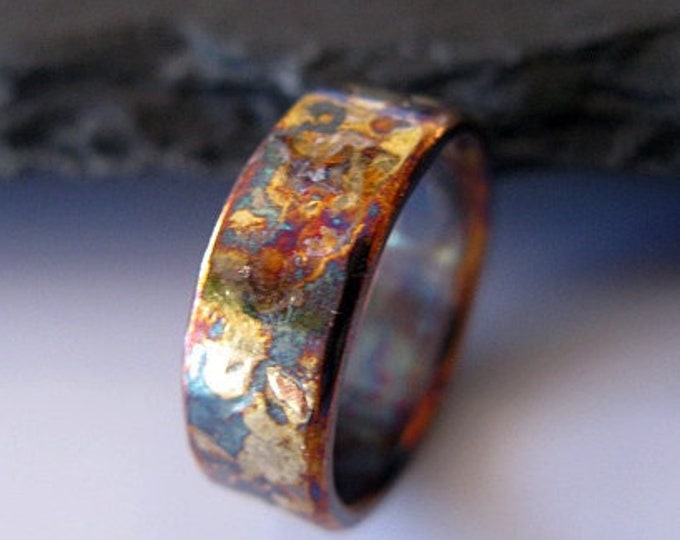 Mixed Metal Ring 7mm Textured Finish