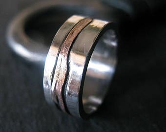 Mens Wedding Band 5mm Mens Wedding Ring Oxidized Rustic Ring