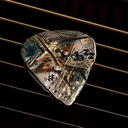 Custom Guitar Pick Sterling Silver Gold Guitar shops Pick Unique Personalized Guitar Pick Customized Guitar Pick Thick Metal Guitar Pick Rock