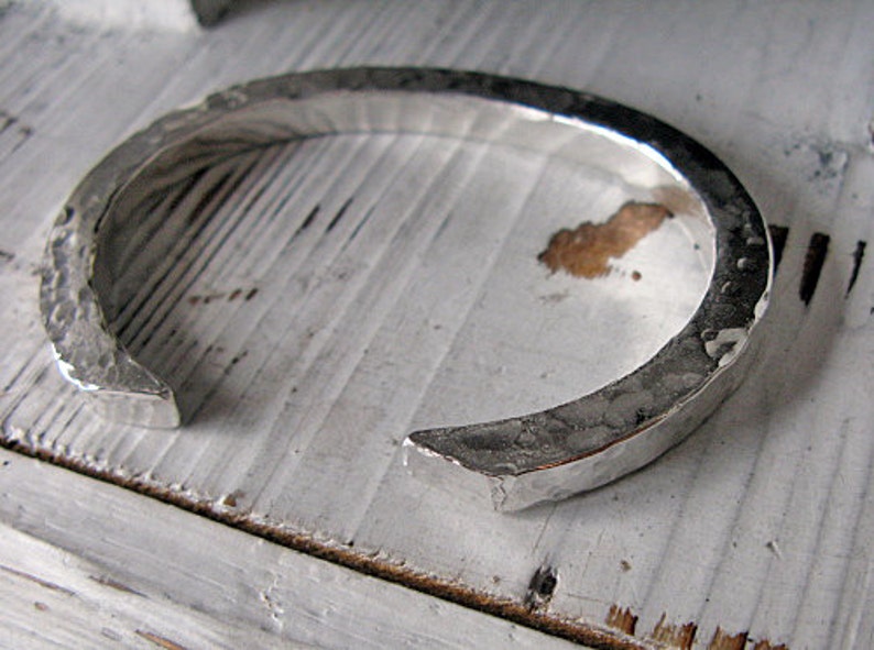 Mens Silver Bracelet Mens Silver Cuff Hammered Silver Cuff Hand Forged Heavy Silver Bracelet Fine Silver Rustic Silver Bracelet Artisan Mens