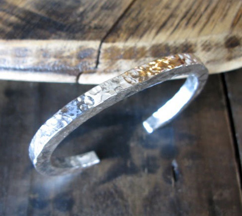 Mens Heavy Silver Cuff Bracelet Hammered Silver Cuff Hammered Etsy