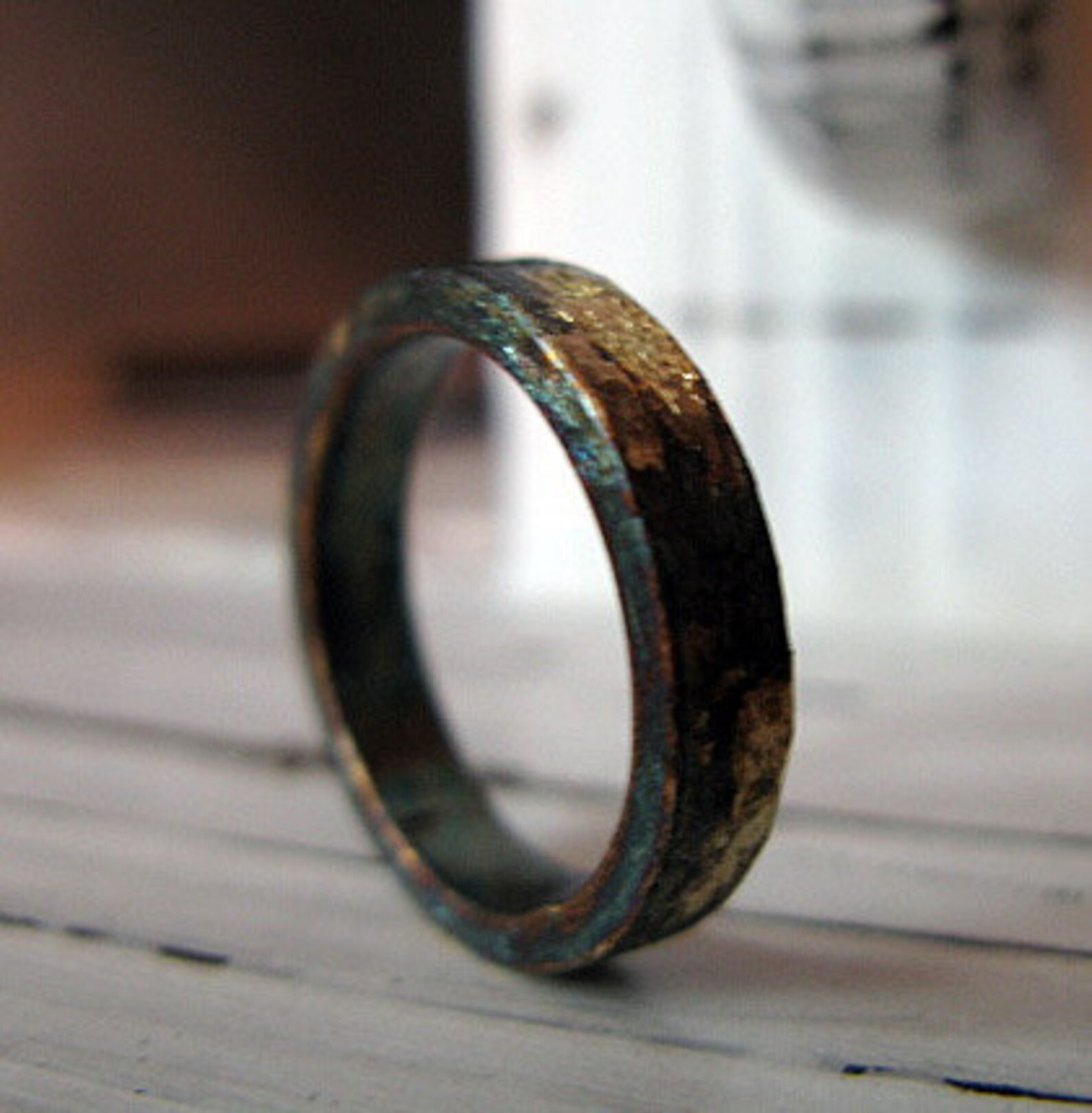 Rustic Mens Wedding Band Mens Wedding Ring Oxidized Silver