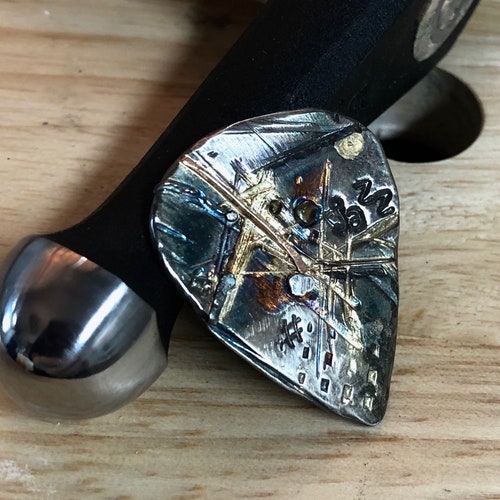 Custom Guitar Pick Sterling Silver Gold Guitar shops Pick Unique Personalized Guitar Pick Customized Guitar Pick Thick Metal Guitar Pick Rock