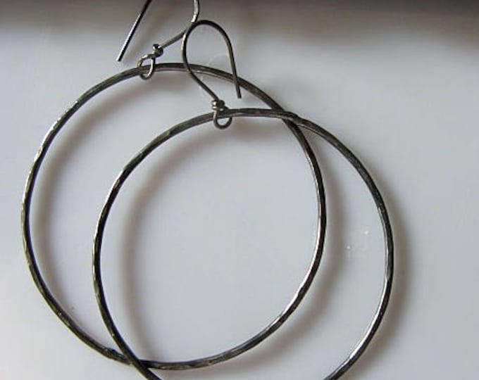 2 inch Black Hoop Earrings