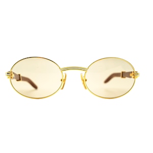 Cartier Giverny 53-22 – Gouden 22K & Houten Zonnebril