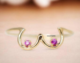 Anillo lésbico de oro de 18 quilates para el Mes del Orgullo, regalo para lesbianas, joyería del Orgullo Gay para novia, Orgullo Lésbico, Cáncer de Mama, Anillo del Orgullo, Joyería LGBT