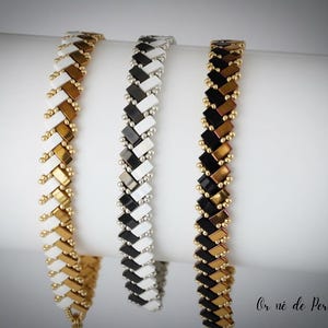 Bracelets Miyuki Chevron | Tissage main Fin & Minimaliste | Bijou Bohème Chic Femme | Idée Cadeau Noël Fait Main