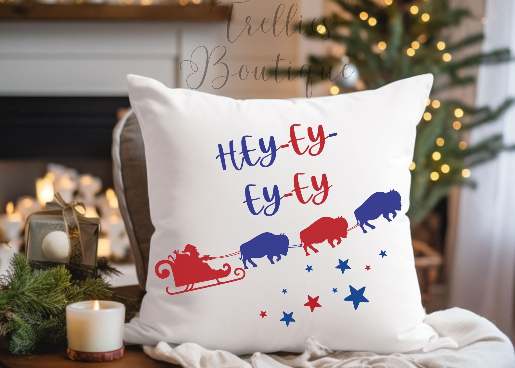 Outdoor Pillows Covers with Inserts Set of 2, Christmas Funny Santa Claus  on Xmas Eve Waterproof Pillow with Adjustable Strap Decorative Throw  Pillows