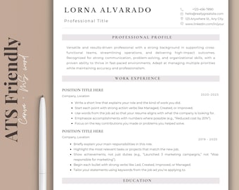 Minimalist Resume Template: ATS-Friendly Cover Letter, MS Word & Canva