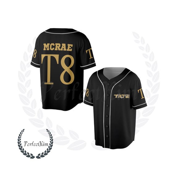 Tate Mcrae T8 Baseball Jersey, Lightweight Mesh Fabric