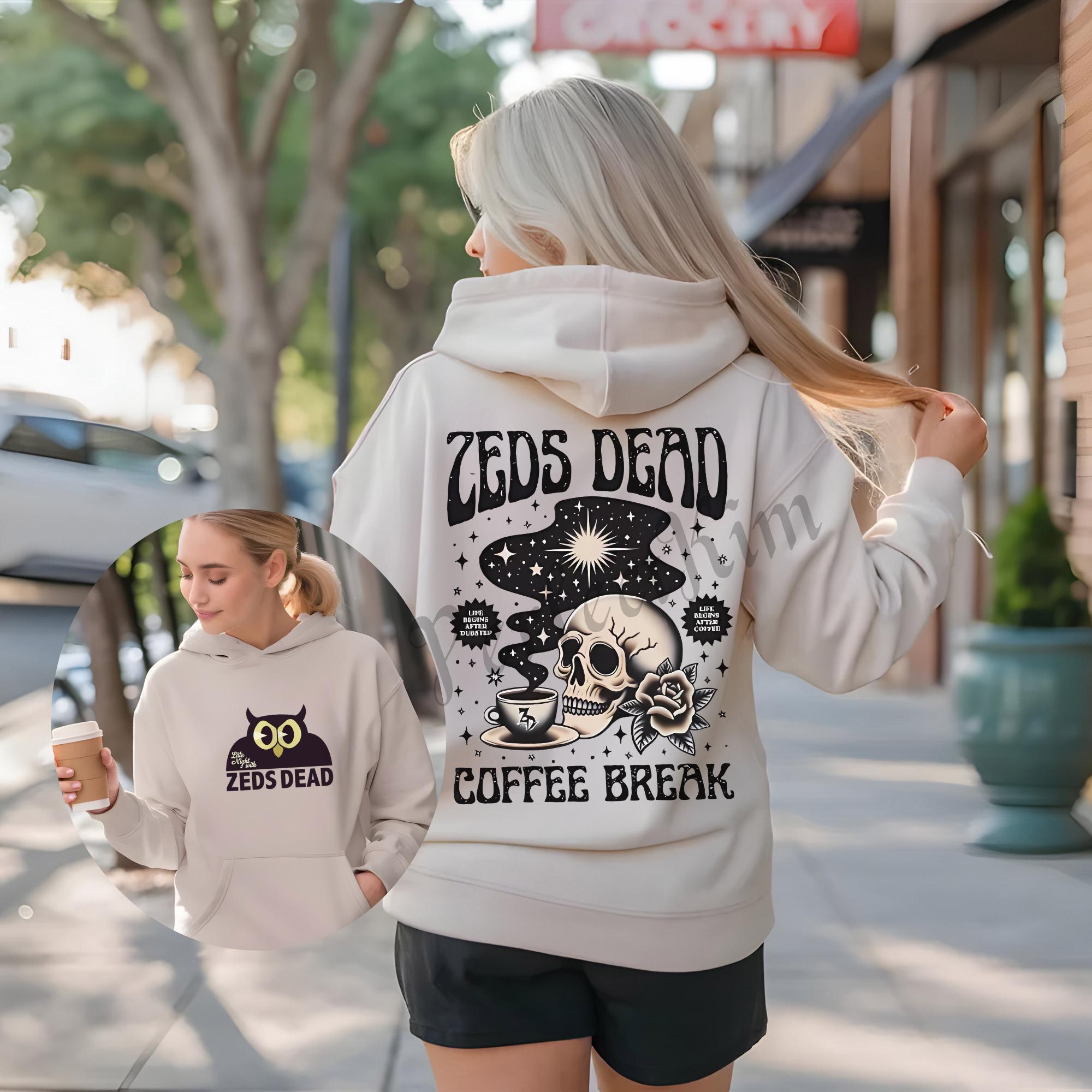 Discover ZEDS DEAD Hoodie, Late Night Hoodie, Zeds Dead Coffee Break Hoodie, EDM Festival Merch