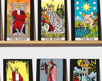 24-Pack Sassy Tarot Card Collection, Humorous Contemporary Archetypes Set,