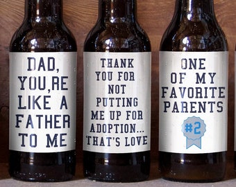 Funny Father's Day Beer Labels - Gift for Dad Husband Present Rude Hysterical Gift World's Okayest Dad 6 Pack of Beer Bottle Stickers 7001