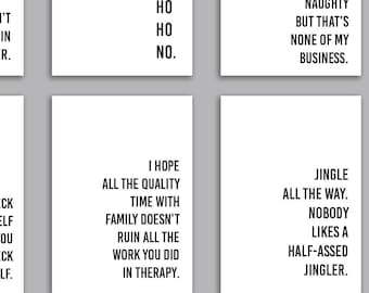 24 Sarcastic Christmas Cards in 12 Funny Modern Holiday Designs + Envelopes RR3 6955