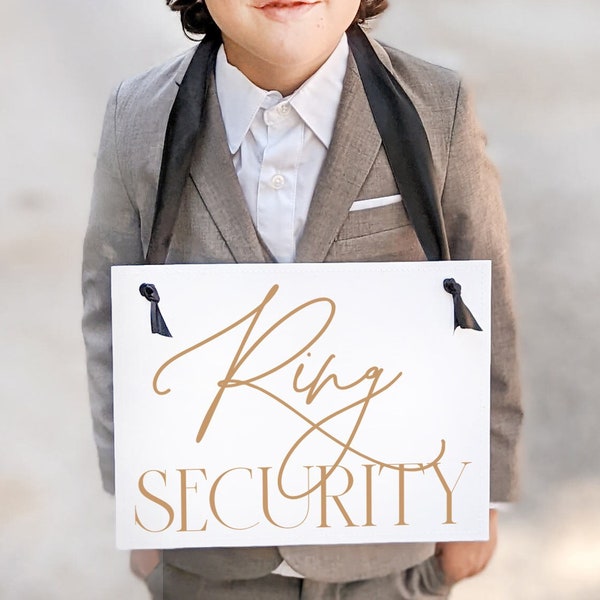 Ring Security Sign for Ring Bearer | Funny Wedding Ceremony Banner 3030