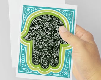 24-Pack Hamsa Hand Greeting Cards, Mystical Mandala Design with Envelopes