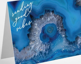 24 "Sending Good Vibes" Agate-Inspired Greeting Card Set + Envelopes