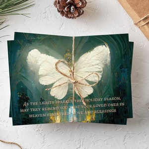 24 Sympathetic Christmas Cards for Grief in 2 Comforting Warm Designs + Envelopes