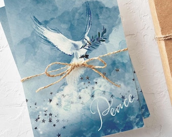 24-Pack Serene Dove of Peace Cards, Tranquility Greetings, Stars of Hope Stationery Set