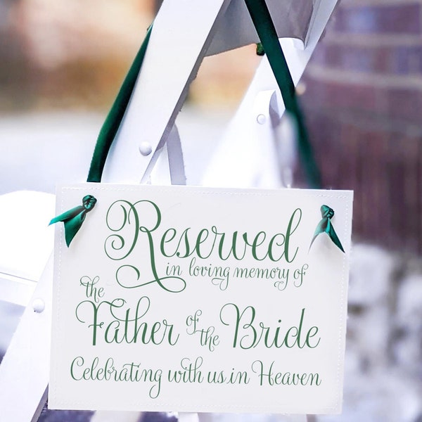 Memorial Sign for Father of the Bride in Heaven | Whimsical Script Wedding Banner
