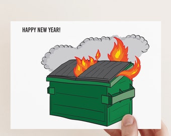 24 Hilarious Dumpster Fire Happy New Year Cards  RR0 6405