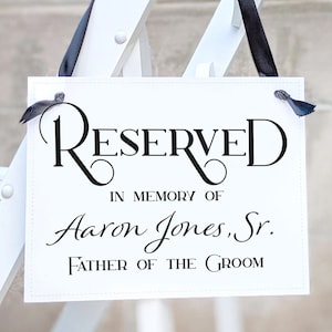 Personalized Memorial Wedding Chair Banner Printed with Relative's Name image 9