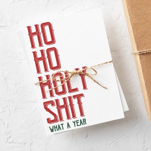 24 Lustige Weihnachtskarten Ho Ho Holy Shit What A Jahr Erwachsene Urlaub Blanko Grußkarten + Umschläge RR0 6402