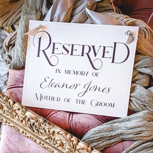 Personalized Memorial Wedding Chair Banner Printed with Relative's Name image 10