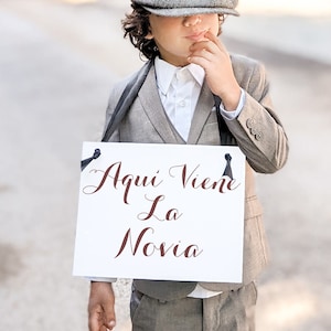 Aqui Viene La Novia Sign | Spanish Wedding Banner Here Comes the Bride en Espanol 1628