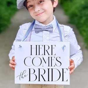 Ring Bearer Sign for Wedding Ceremony - Here Comes The Bride Wedding Banner 3037