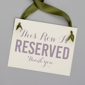 Reserved Row Sign This Row Is Reserved Sign Reserved Chair Sign for Wedding Ceremony Party Corporate Event Conference Family Seating 2085